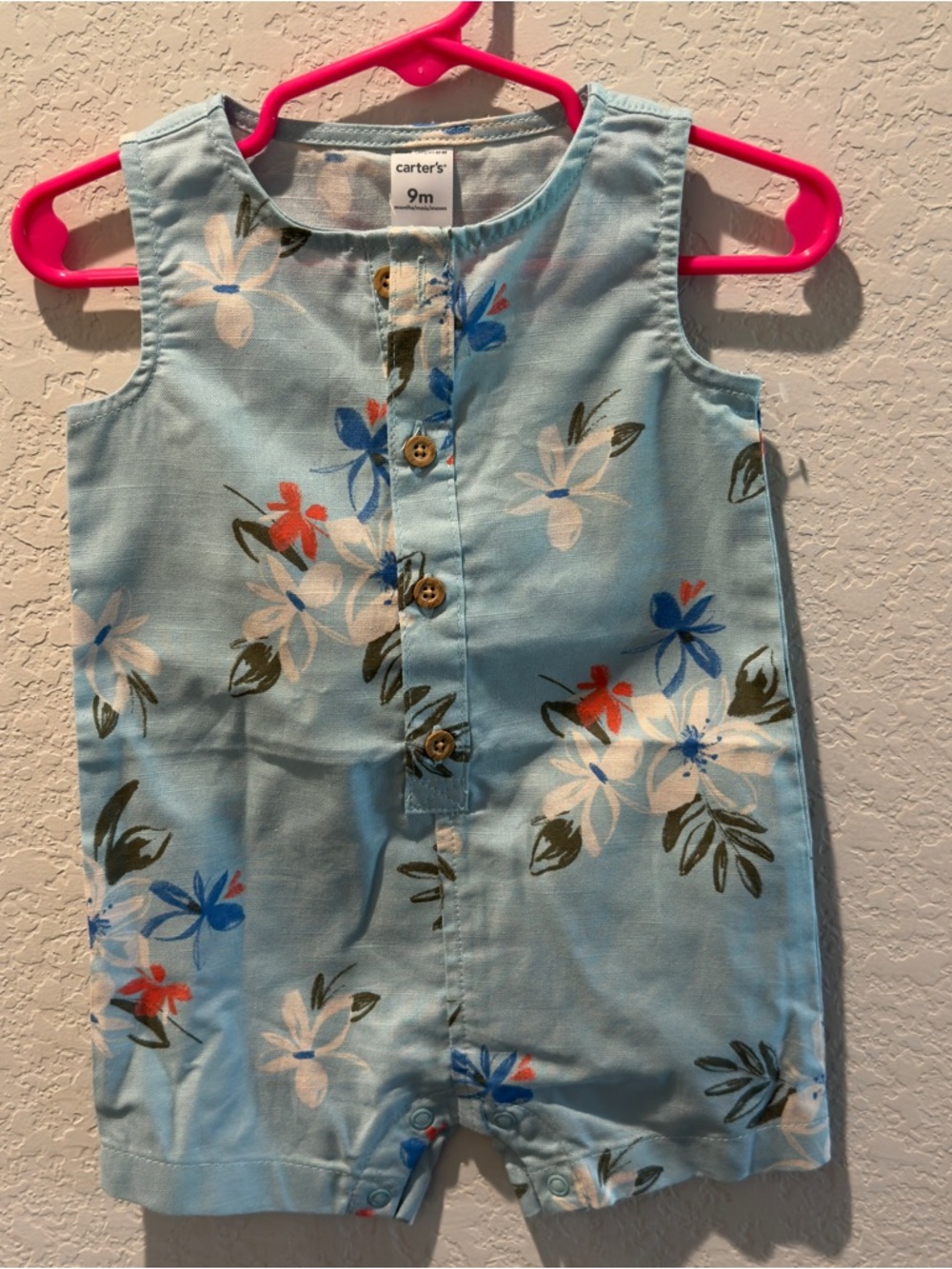 NWOT Carter's Pastel Blue Floral Romper